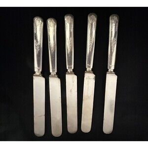 Vintage Silverplated Dinner knives– Set of 5 – Early–Mid 1900s
